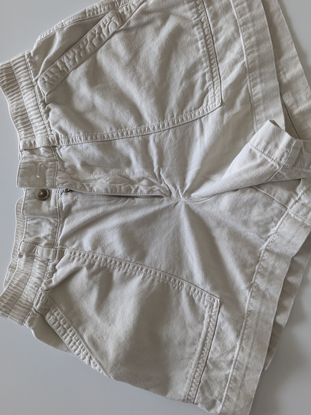 Women's GAP Cream Elastic-Waist Cotton Shorts